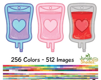 IV Clipart- IV Bag Clip Art for Planner Stickers- Medical Hospital, Cute Health/Medicine, Blood Donor Heart, Nurse Doctor, Drip Infusion I V