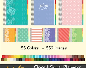 Planer Clipart - geschlossen Spirale Planer ClipArt für Sticker - Erin Condren ECLP EC Digital druckbare gebunden Tag Leben instant Download