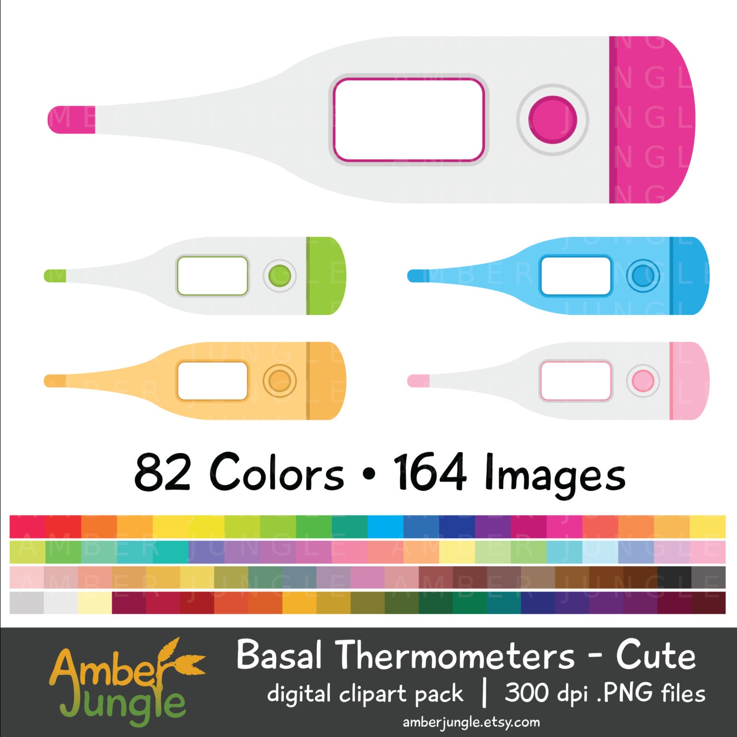 Basal Thermometer Clipart Cute Medical Clip Art for Planner Stickers