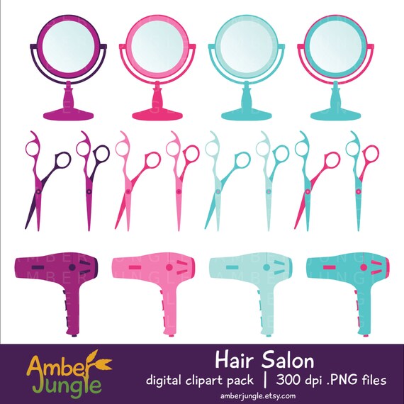 Hair Salon Clipart Haircut Stylist Clip Art Hair Dresser Etsy