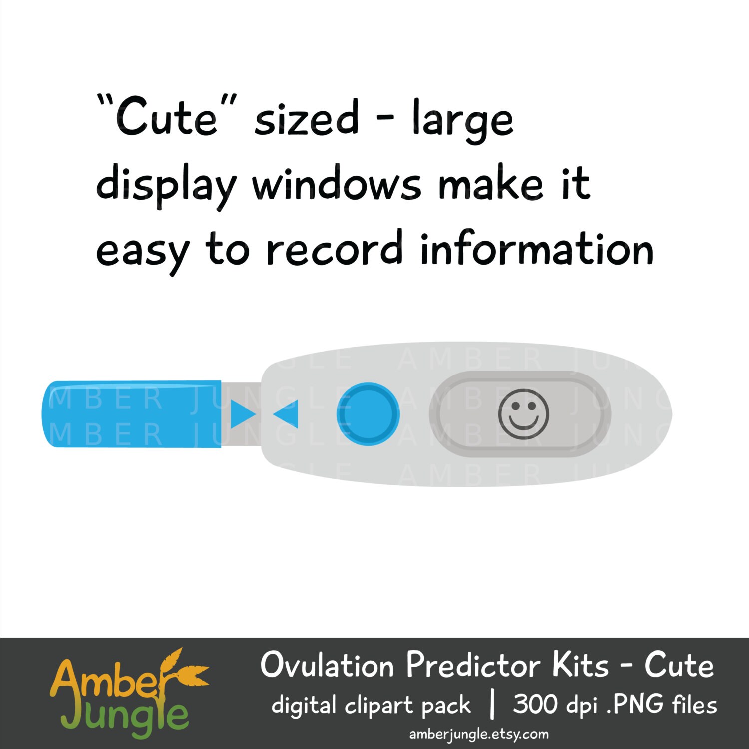 Ovulation Predictor Kit Clipart- Cute OPK Clip Art for Planner Stickers ...