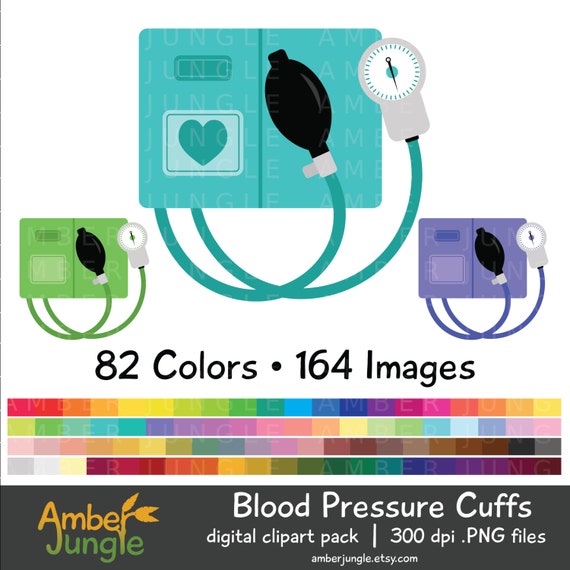 Blood Pressure Cuff Clipart Check Blood Pressure Clip Art for - Etsy