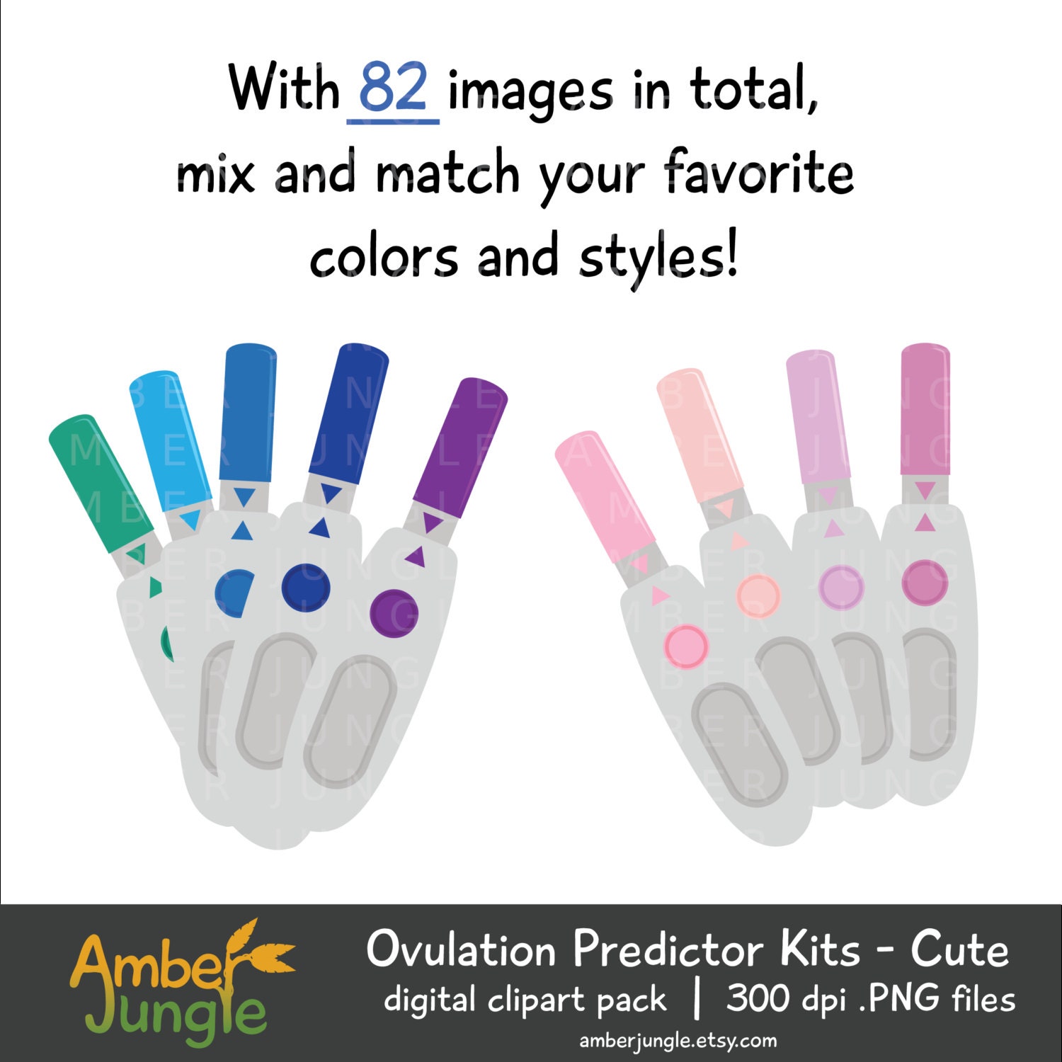 Ovulation Predictor Kit Clipart- Cute OPK Clip Art for Planner Stickers ...