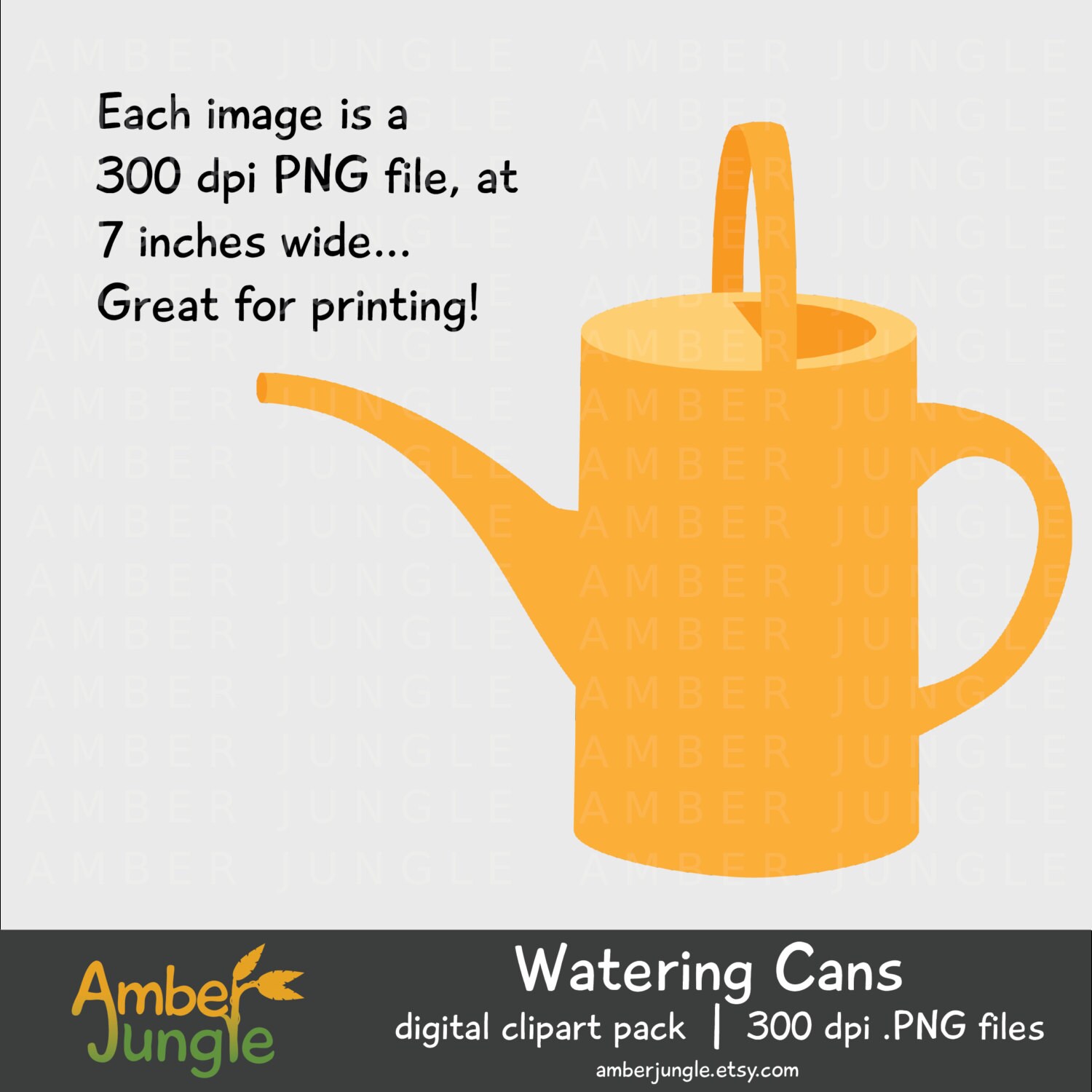Watering Can Clipart - Instant Download! Watering Can Clip Art Digital ...