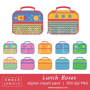 Clipart de lancheira - download instantâneo! Clip art de lancheira de pano macio, sacola isolada embalada na escola, imprimíveis para adesivos de planejador