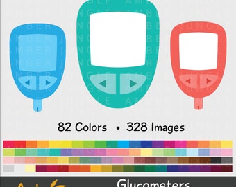 Glucometer Clipart- Glucose Meter Clip Art for Planner Sticker Diabetes Monitor Blood Sugar Tracker Graphic Printable Instant Download