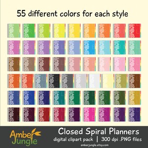 Planner Clipart- Closed Spiral Planner Clip Art for Planner Stickers- Erin Condren ECLP EC Digital Printable Bound Day Life Instant Download image 3