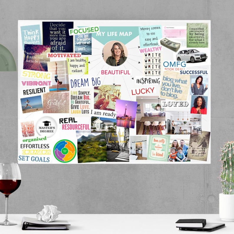 Vision Board Starter Pack Life Map Dream Board Treasure Map Manifest Law of Attraction Instant Download image 4