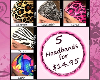 Headbands Wild Set of 5