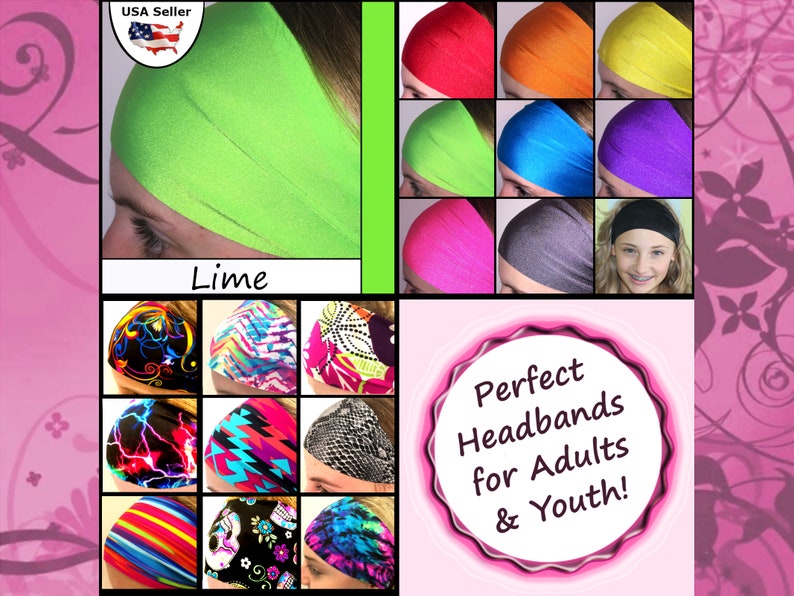 Soccer Headbands Wide Comfortable /& Stay On Sweatbands Bright Durable Lime