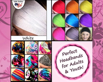 Fitness Headband - Workout Headband - Running Headband - Yoga Headband - Adults Youth Halo Color [White]