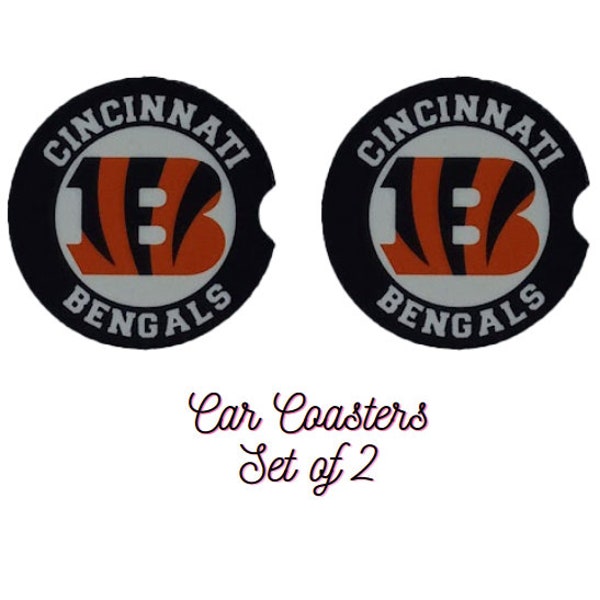 Super Bowl LVI Cincinnati Bengals Car Coasters - Set of 2 Bengals Car Coasters - Car Accessories