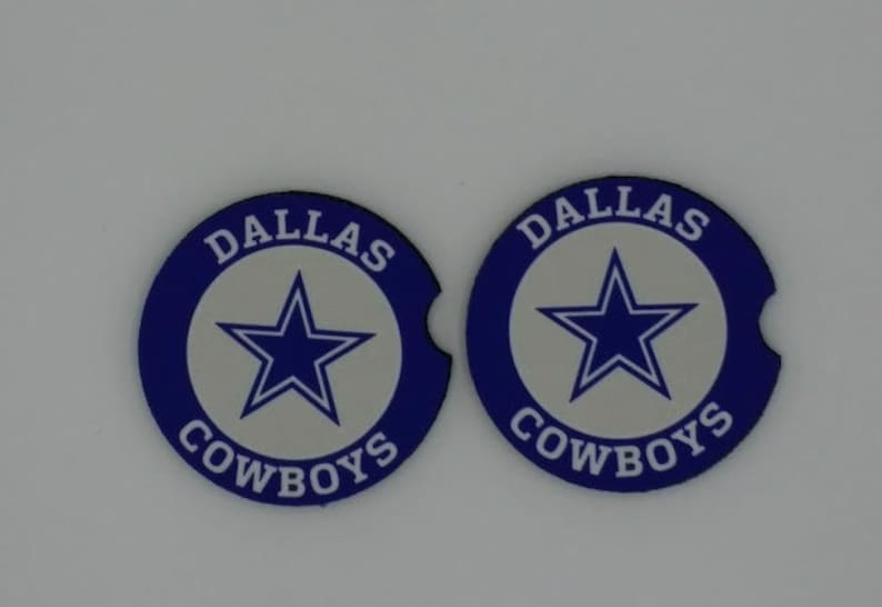 Dallas Cowboys Football Set of 2 Car Coasters Etsy