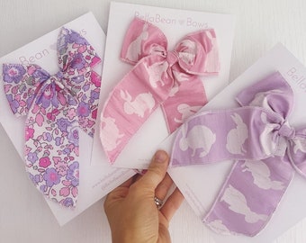 Easter Spring Bows - Midi or Petite // spring bow, pastel bow, easter bow, floral bow, flower bow, liberty of London, spring hair bows