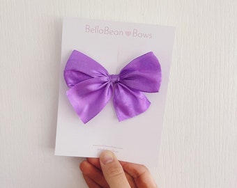 Satin Bow ~ 1.5" Purple