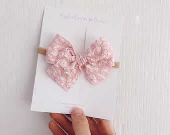 Vintage Bow, baby bow, pink bows, newborn bow, summer bow, spring bow, easter bow, flower bows, floral bows, gingham bow, baby headband