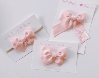 Vintage Velvet ~ 1.5" Ballet // pink bows, newborn bow, velvet bows, pink hairbow, baby bows, velvet clip, pigtail bows, newborn bows, bow