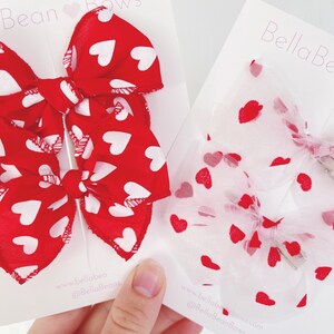 Red Heart Valentines Day Bow image 3