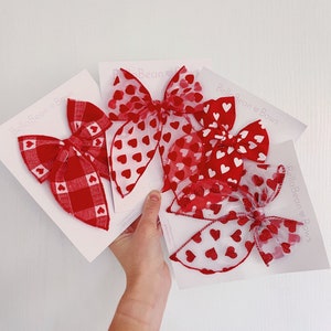 Red Heart Valentines Day Bow image 2