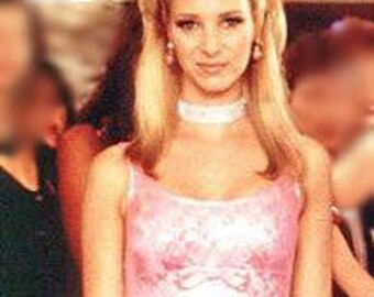 romy and michele pink dress Taking it back to the 90s for tonight's look, inspired by Michele" from  Romy and Michele's High School Reunion! #americanidol #90s #90sstyle     Dress + Rhinestone Choker: Custom Shoes: Soda