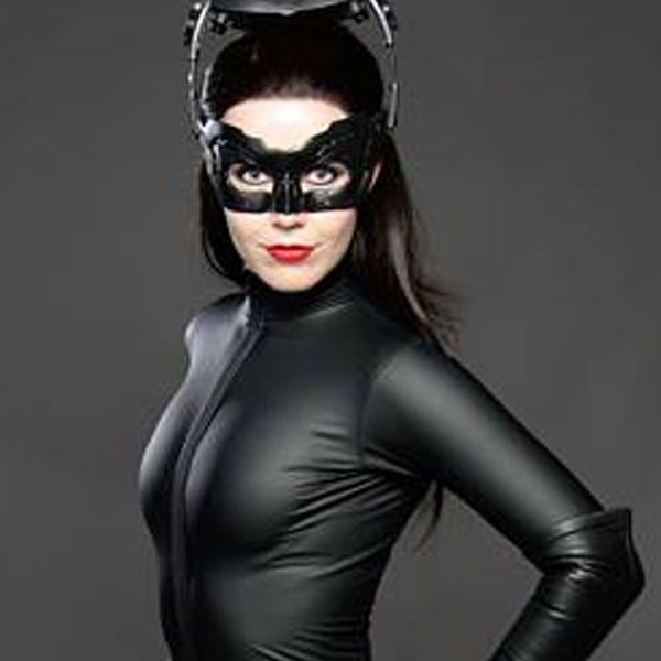 DKR Catwoman Catsuit Costume shown in Stretch Matte Vinyl PVC by Suzi Fox.