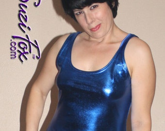 Sukienka maxi w stylu tank z błyszczącej metalicznej folii od Suzi Fox