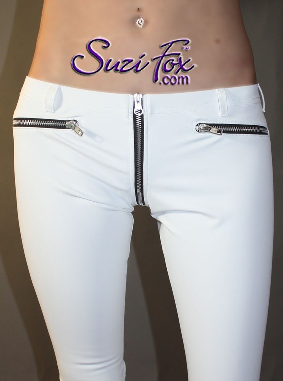 White top vinyl leggings