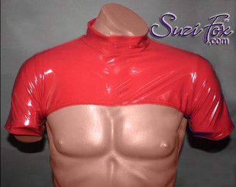 Mens Vinyl/Pvc Open Chest Quarter Tee by Suzi Fox.