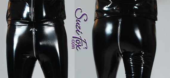 Mens Hiphugger Crotch Zipper Leggings by Suzi Fox Stretch Gloss Vinyl Pvc -   Canada