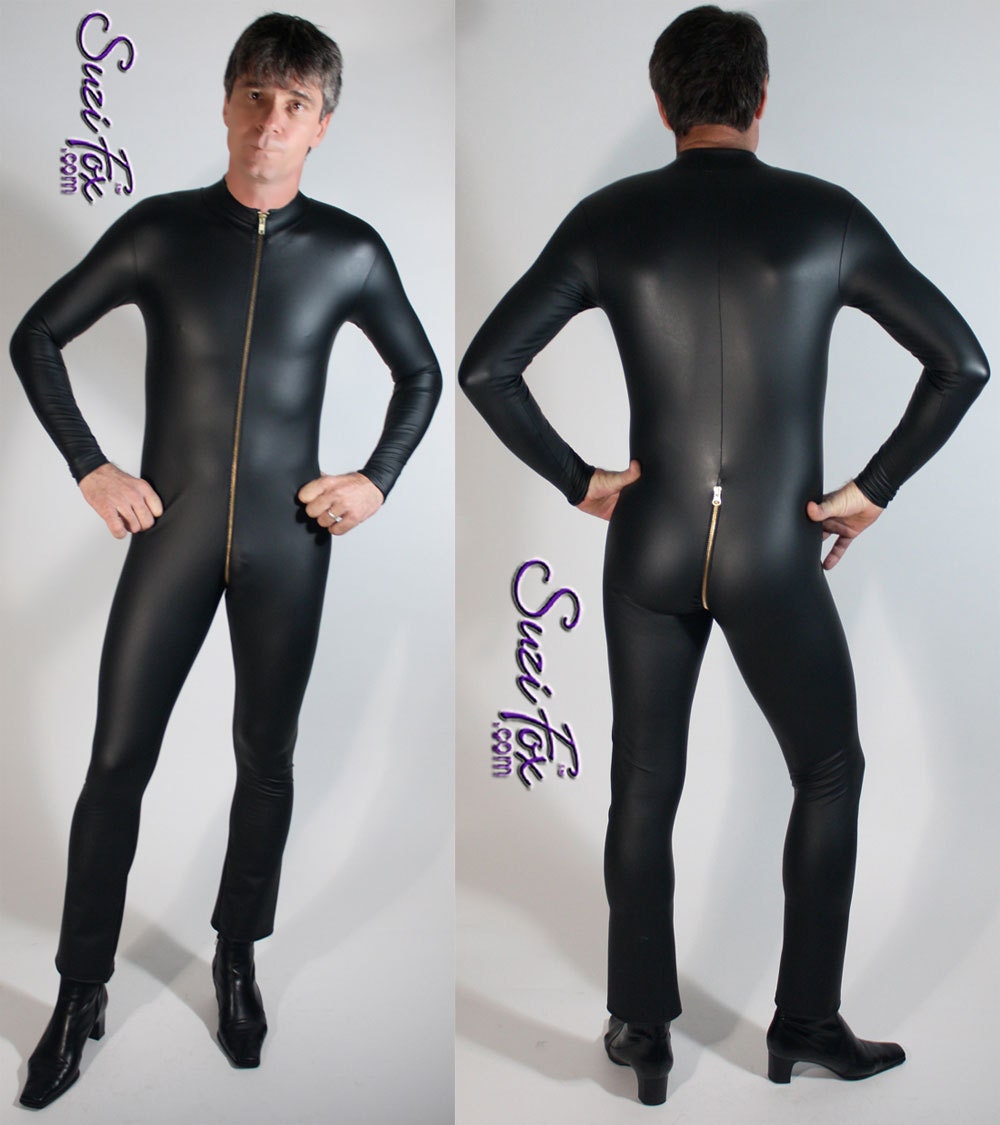 Mens Catsuit with 2-slider zipper by Suzi Fox.