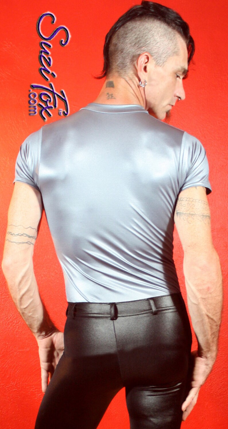 Mens Short Sleeved Tee Shirt in Spandex by Suzi Fox Etsy