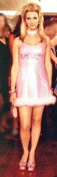 pink laced dress Faviana S10812 Long Pink Lace Prom Dress