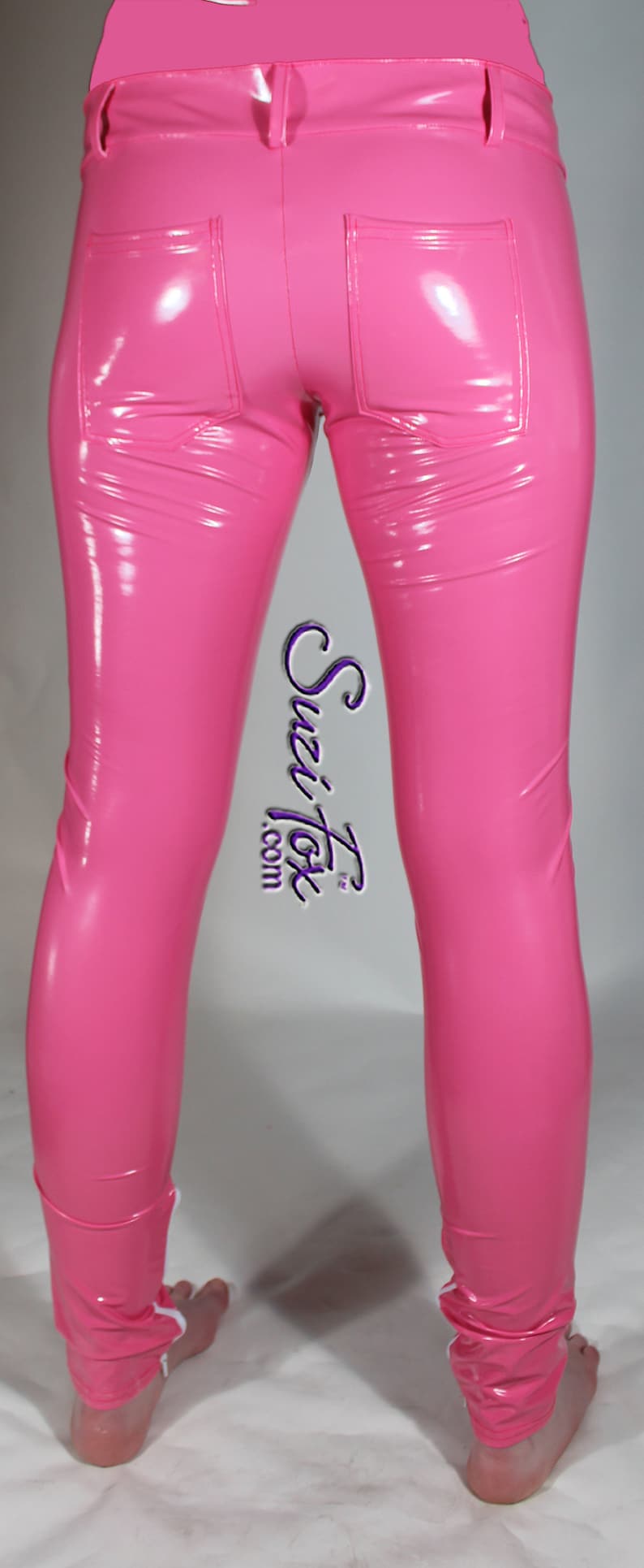Hot Pink Gloss Vinyl/pvc Jean Style Leggings by Suzi Fox - Etsy