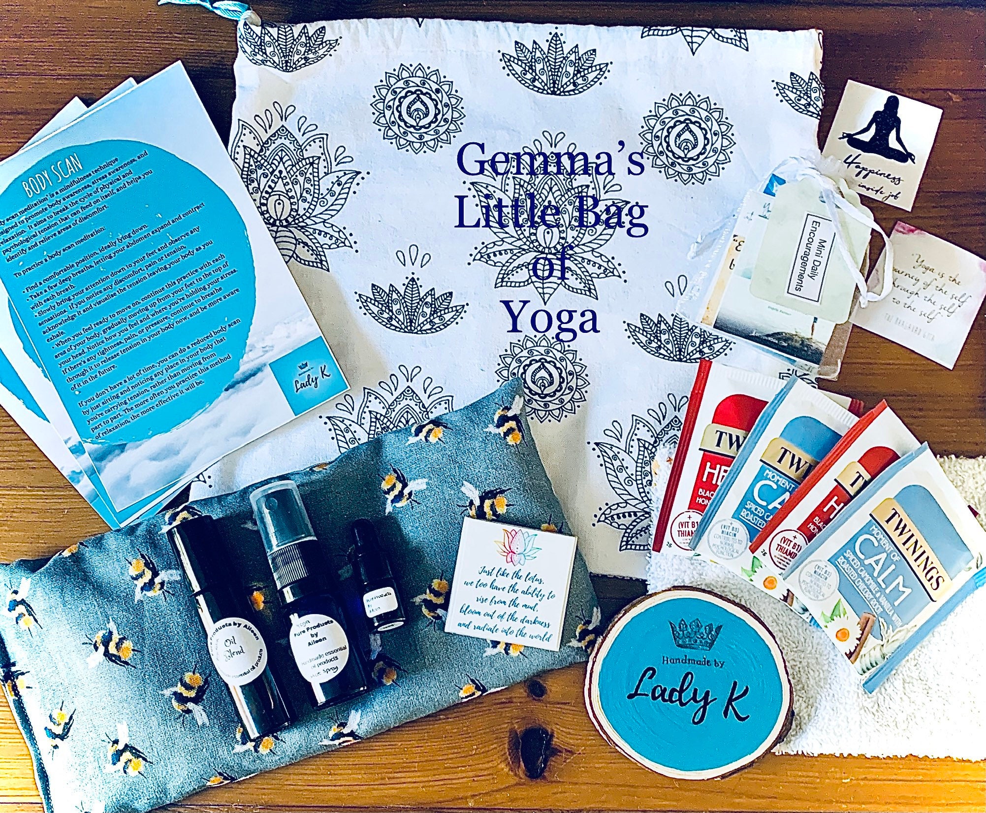 YOGA gift set Personalised 'Little Bag of Yoga' Etsy