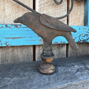 Primitive Crow on Vintage Knob
