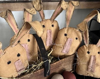 Remplisseurs de bols lapin : décoration printemps/paques de style primitif