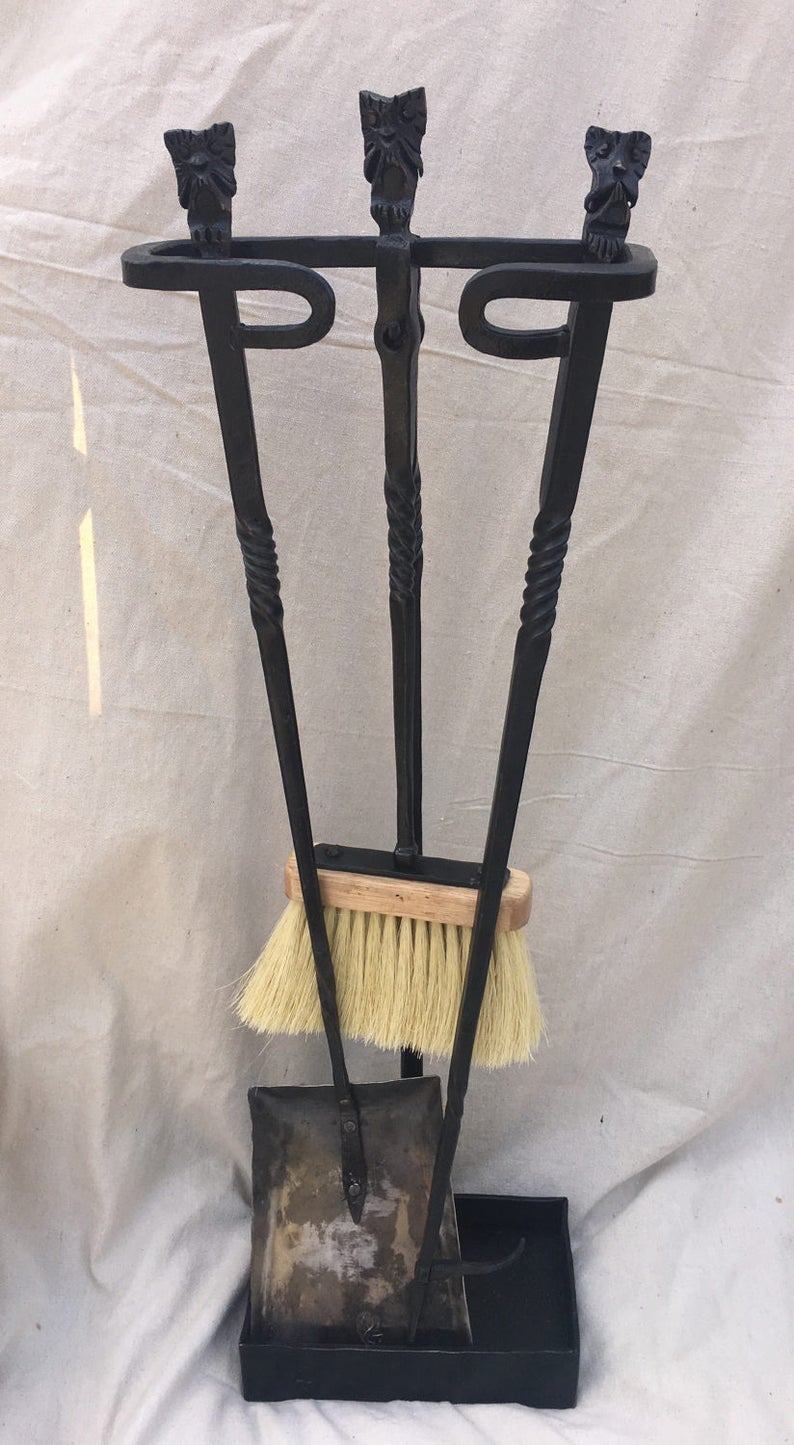 Screech Owl Fireplace Tools A Parliament of Owls Fireset Etsy