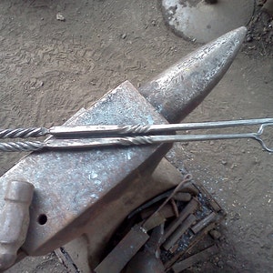 Handforged Ropetwist handles BBQ Tool set