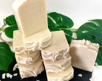 Coconut Cream Soap with Organic Aloe Vera Gel.