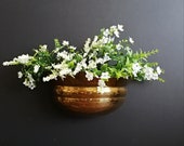 Hand Hammered Brass Planter Wall Sconce Retro Indoor Outdoor Planters Housewarming Gift