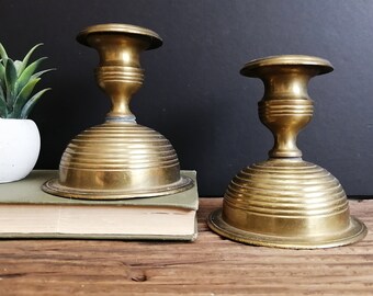 Vintage Solid Brass Candlestick Holders