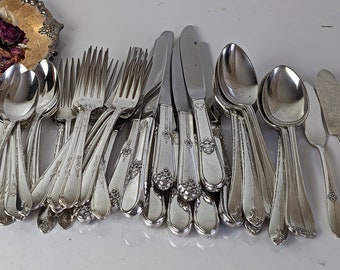 Mixed 42 piece Silver Plated Cutlery ~ Vintage Silverware