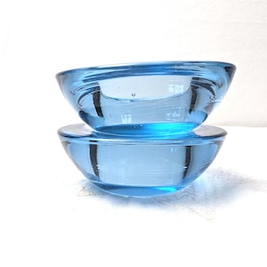 Blue Glass Tealight Candle Holders ~ Retro Bohemian Décor