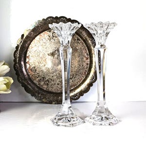 Crystal Candlestick Holder Pair ~ Crystal Candle Holders