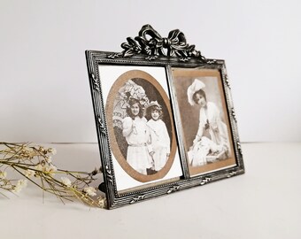 Brass Tone Dual Picture Frame ~ Table Top Photo Frames