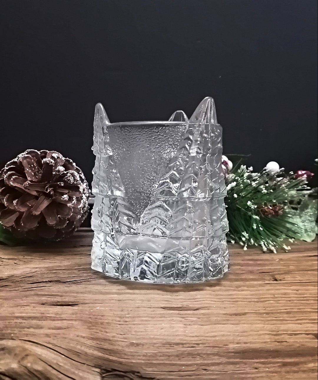 Glass Tealight Holder Christmas Tree Votive Holder Etsy