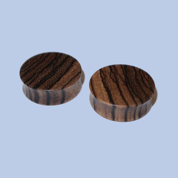 30mm Holzplugs aus Zebrano sold as pair
