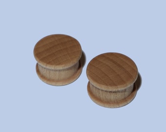 16 mm wooden plugs made of maple/walnut/plum sold as pair