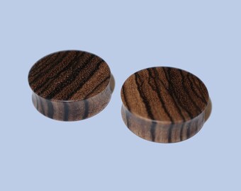 30 mm wooden plugs made of Zebrano sold as pair