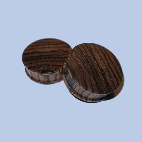 38mm Zebrano Holzplugs sold as pair